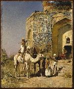 Edwin Lord Weeks Old Blue Tiled Mosque Outside of Delhi India Germany oil painting artist